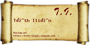Tóth Ilián névjegykártya